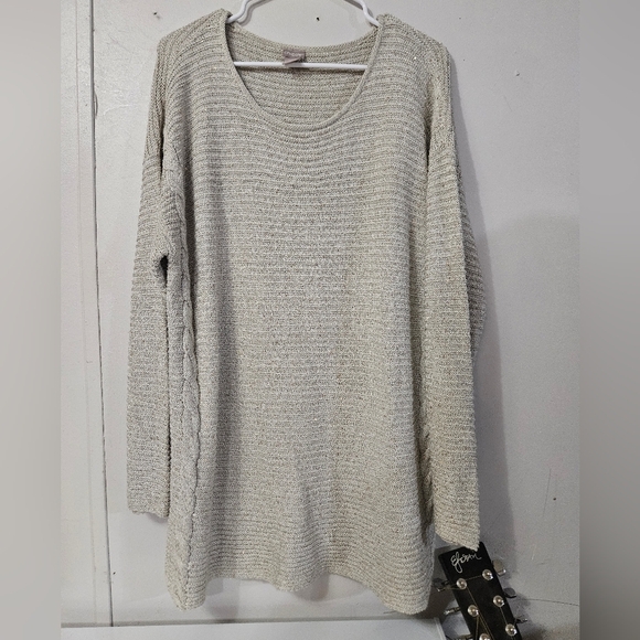 Chicos Cream Colored Long Sleeve Plus Size Sweater! - Picture 1 of 6